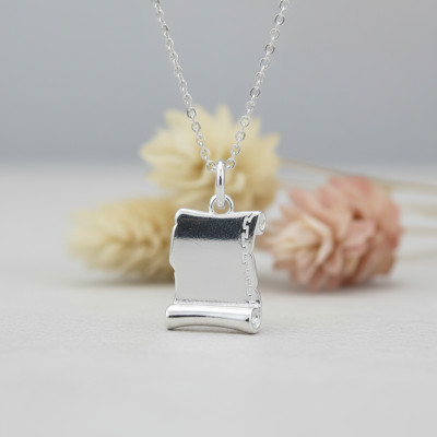 Pendentif Parchemin, Argent - Emanessence