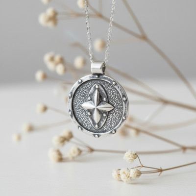 Pendentif Bouclier, Argent 925 - Emanessence