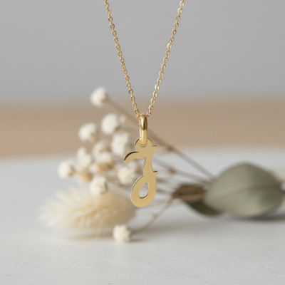 Pendentif lettre J, Or jaune 750 - Argyor