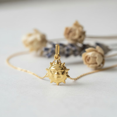 Pendentif Soleil, Or Jaune 375 - Emanessence