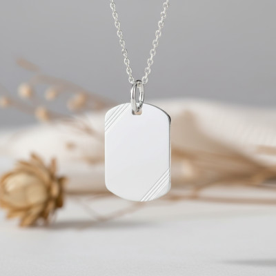 Pendentif Plaque Gravé, Argent - Emanessence
