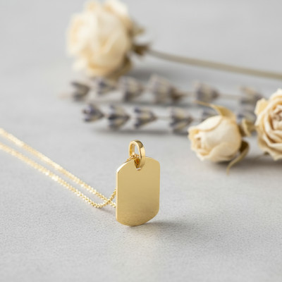 Pendentif Plaque, Or jaune 750 - Emanessence