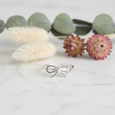 Bague Enfant Noeud papillon, Argent 925, Ajustable - Bambins