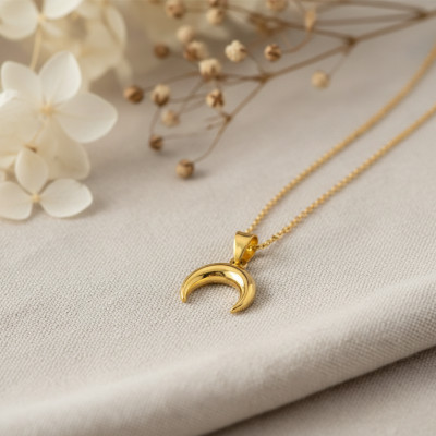 Pendentif Lune, Or Jaune 375 - Bambins