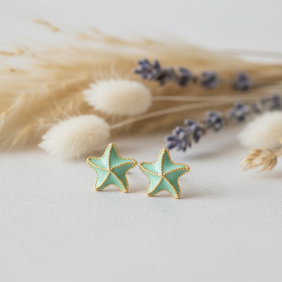 Boucles d'oreilles Etoile de Mer, Or Jaune 375 - Bambins