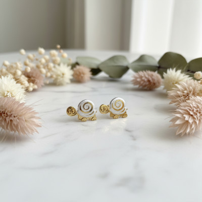 Boucles d'oreilles Tortues, 2 Ors 375, 8x5mm - Bambins