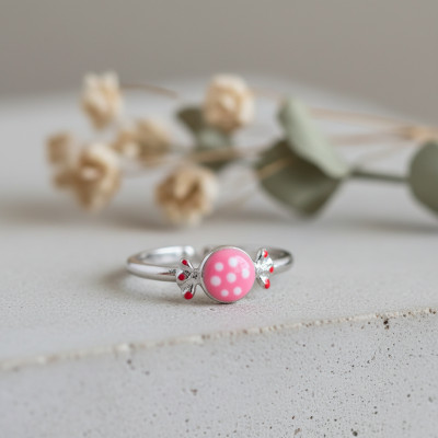 Bague Enfant Bonbon, Argent 925 & Email, Ajustable - Bambins