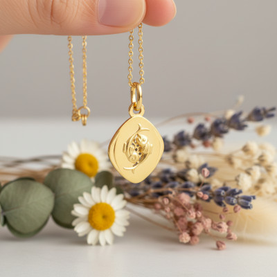 Médaille Signe Astrologique Poisson, Or Jaune 750 - Emanessence