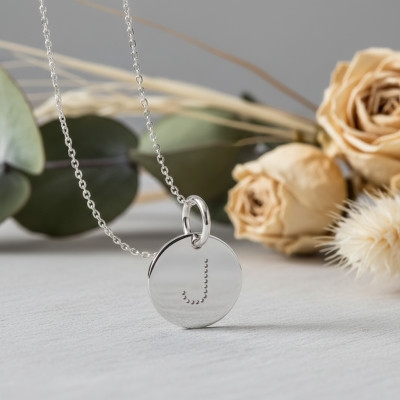 Pendentif Initiale J, Argent - Emanessence