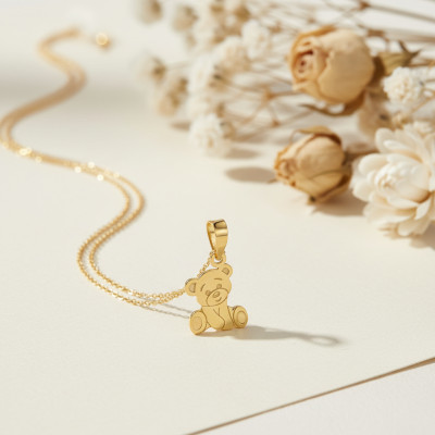 Pendentif Ours, Or Jaune 375, 7x9mm - Bambins
