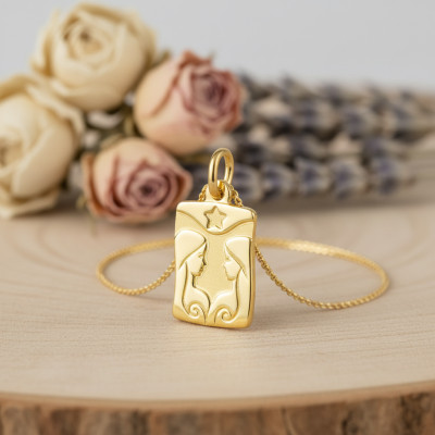 Pendentif zodiaque gémeaux, Or jaune 750 - Argyor