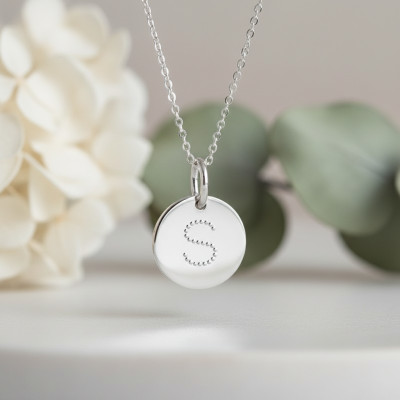 Pendentif Initiale S, Argent - Emanessence