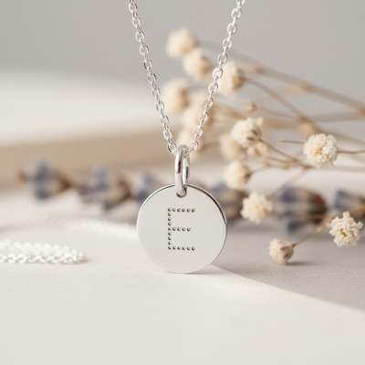 Pendentif Initiale E, Argent - Emanessence