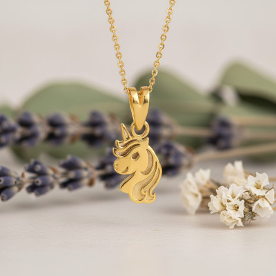 Pendentif Petite Licorne, Or Jaune 375 - Bambins