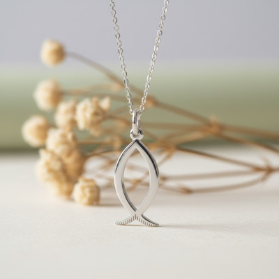 Pendentif Poisson Ichthus, Argent 925, 19x10 mm - Lumiosa