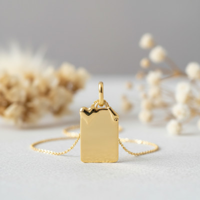 Pendentif Parchemin Coeur, Or Jaune, 14x9mm - Lucas Lucor