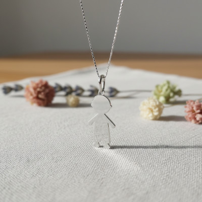 Pendentif Petit Garçon, 11x27mm, Or Blanc 750 - Lucas Lucor