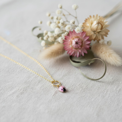 Collier Enfant Coccinelle, Or jaune 750 - Bambins