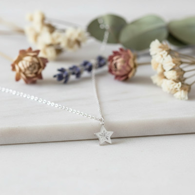 Collier étoile scintillante, Argent 925, 42cm - Bambins