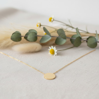 Collier Disque, Or Jaune 375, 41 à 43 cm - Emanessence