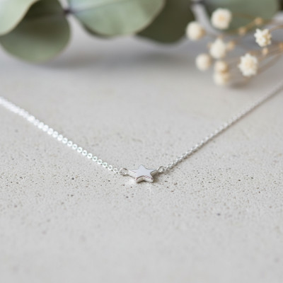 Collier petite étoile, Argent 925, 42cm - Bambins