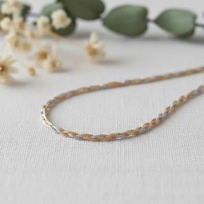 Collier Entrelacé en 3 Ors 375, 43 cm - Emanessence