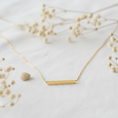 Collier Rectangle, Or Jaune 375, 43 cm - Emanessence
