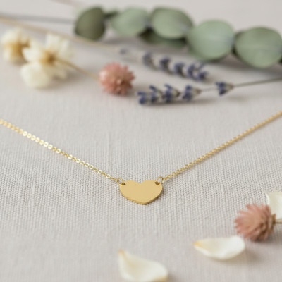 Collier Coeur, Plaqué Or Jaune, Longueur 42 cm - Emanessence