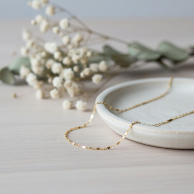 Collier à Maillons Plats, Or Jaune 375, 41 cm, 1,60 mm - Manillon