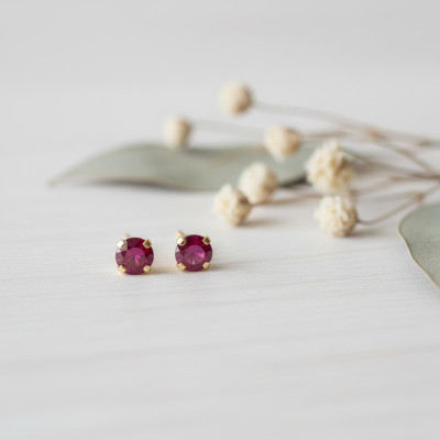 Boucles d'oreilles Rubis et Or jaune 750 - Emanessence