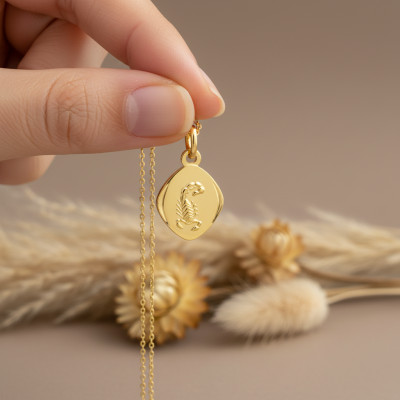 Médaille Zodiaque Scorpion Facettée, Or Jaune 750 - Emanessence