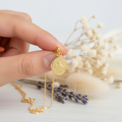 Médaille Signe Astrologique Capricorne, Or Jaune 750 - Emanessence