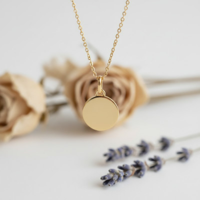Pendentif rond à graver, Or jaune 750 - Lucas Lucor