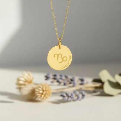 Médaille Signe Astrologique Capricorne, Or Jaune, 16mm - Lucas Lucor