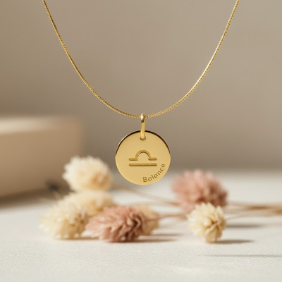 Pendentif Signe Astrologique Balance, Or Jaune - Lucas Lucor