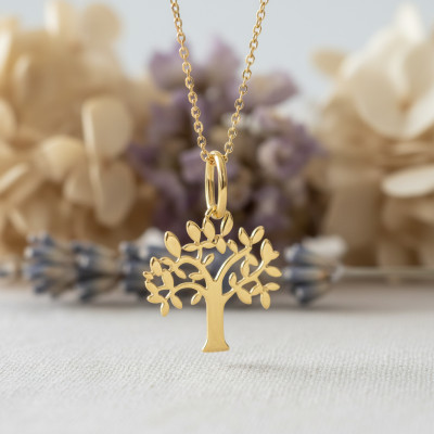 Pendentif Arbre de vie, Or Jaune 375, 11x11mm - Emanessence