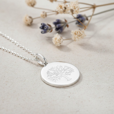 Pendentif Arbre de vie, Argent 925 Rhodié, 15mm - Emanessence