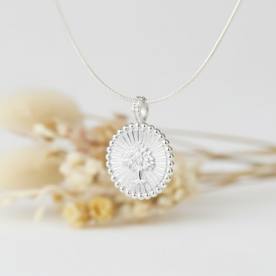Pendentif Arbre de vie, Argent 925 Rhodié, 18mm - Emanessence