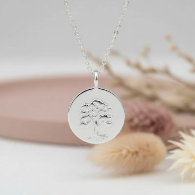 Pendentif Arbre de vie, Argent Rhodié 925, 18 mm - Emanessence