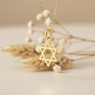 Pendentif Etoile de David, Or Jaune 375 - Emanessence