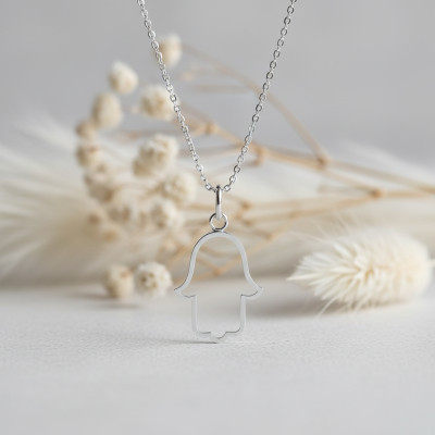 Pendentif Main de Fatma, Or Blanc - Lucas Lucor
