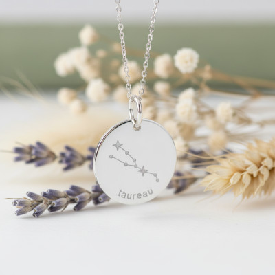 Pendentif Constellation Taureau, Argent, 17mm - Emanessence