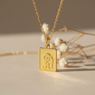 Pendentif zodiaque verseau, Or jaune 750 - Emanessence