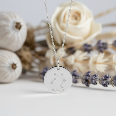 Pendentif Constellation Balance, Argent, 17mm - Emanessence