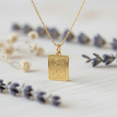 Pendentif zodiaque balance, Or jaune 750 - Emanessence