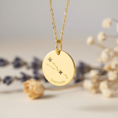 Pendentif Constellation Taureau, Or jaune 750, 14mm - Emanessence