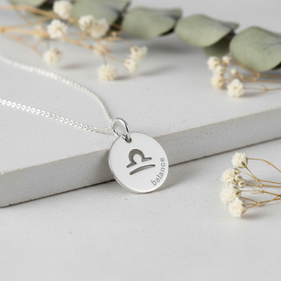 Pendentif Signe Astrologique Balance, Argent RH - Emanessence