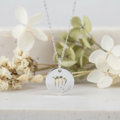 Pendentif Signe Astrologique Vierge, Argent RH - Emanessence