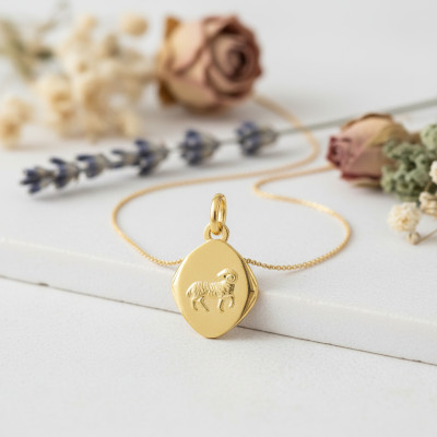 Pendentif Signe Astrologique Bélier Ovale, Or Jaune 750 - Emanessence