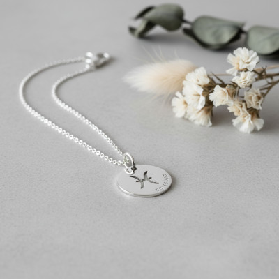 Pendentif Signe Astrologique Poisson, Argent RH - Emanessence